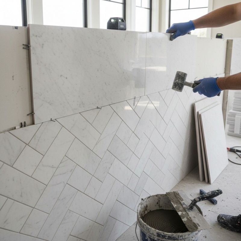 Marble Tile Floor Installation in Olathe, KS